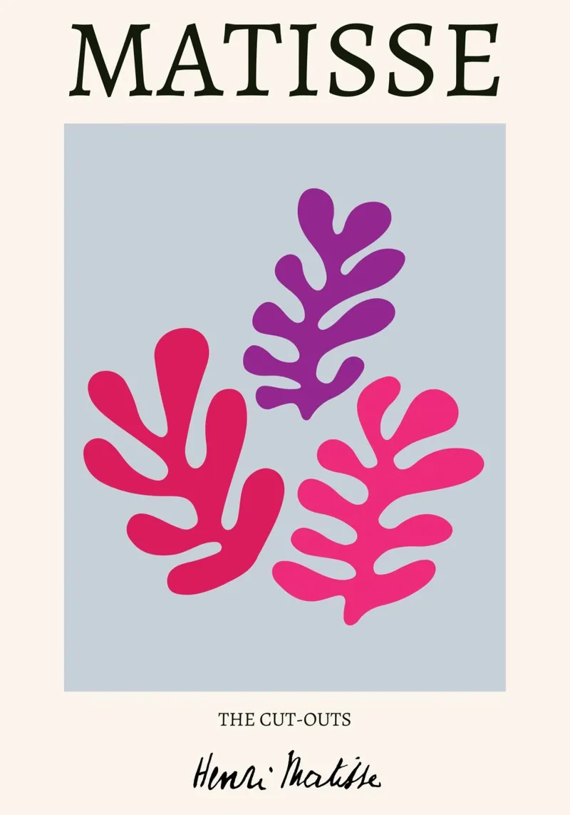 Matisse "I ritagli" Foglie astratte viola e rosa pellicola backlit da homdeco