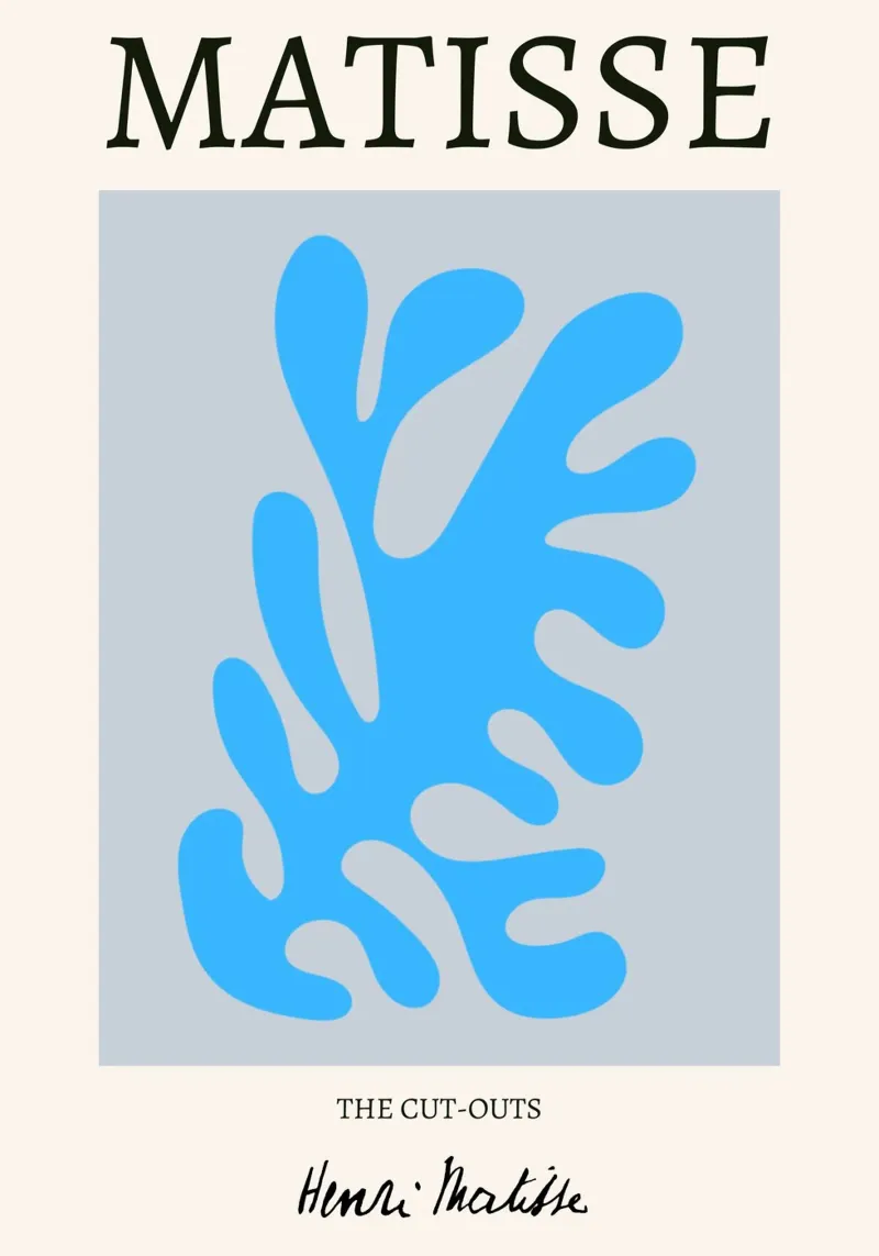 Matisse "Los recortes" Impresión abstracta coral azul metacrilato de homdeco