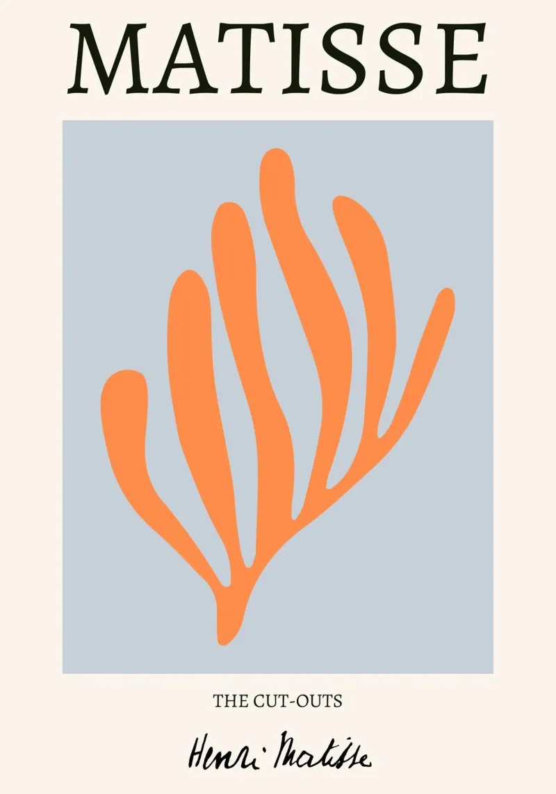 Matisse "I ritagli" Stampa astratta a foglie d'arancio alluminio dibond da homdeco