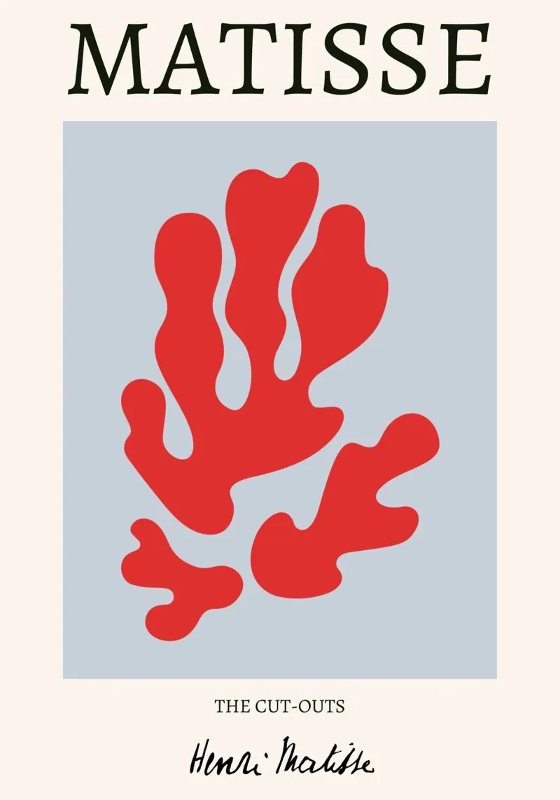 Matisse "The Cut-Outs" Rood Koraal Abstracte Print canvas met Baklijst van homdeco