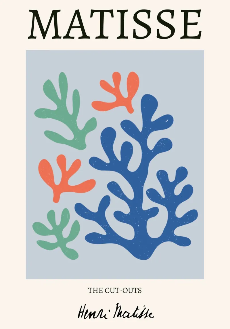 Poster astratto Matisse "I ritagli" Corallo e foglie pellicola backlit da homdeco