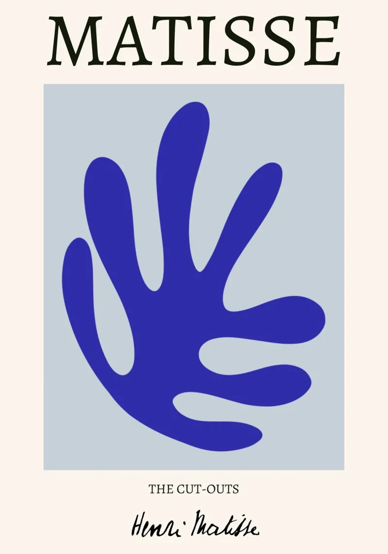 Matisse "I ritagli" blu reale organico astratto poster con telaio in plastica da homdeco