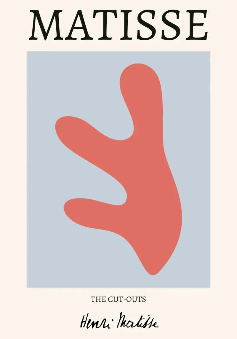 Matisse "De uitsnijdingen" Koraal Organisch Abstract canvas met Baklijst van homdeco