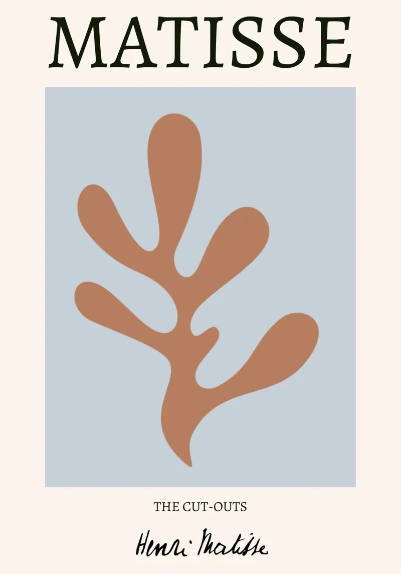 Matisse "Die Ausschnitte" Terrakotta Organisch Abstrakt Poster mit Kunststoffrahmen von homdeco