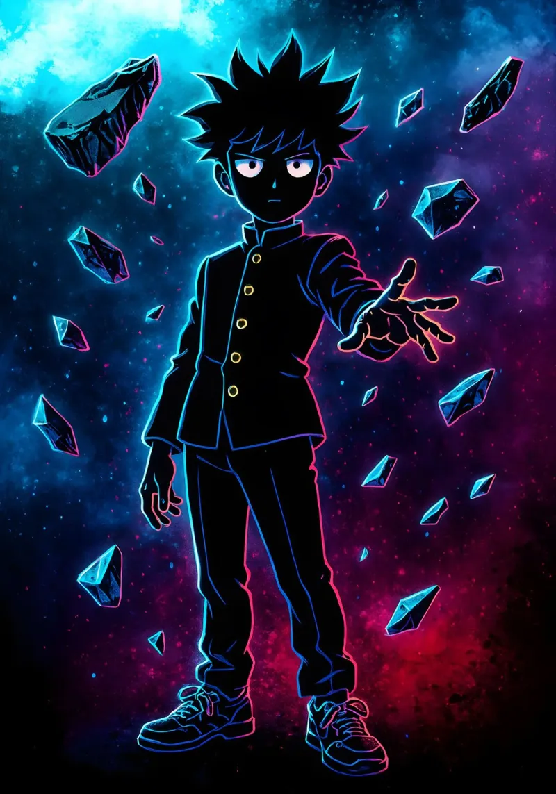 Soul Of Mob Psycho 100 Shigeo Kageyama alu-dibond by DGSoulheroes