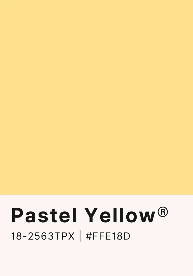 Pastel Yellow Pantone Color Code Minimalist Print canvas by homdeco