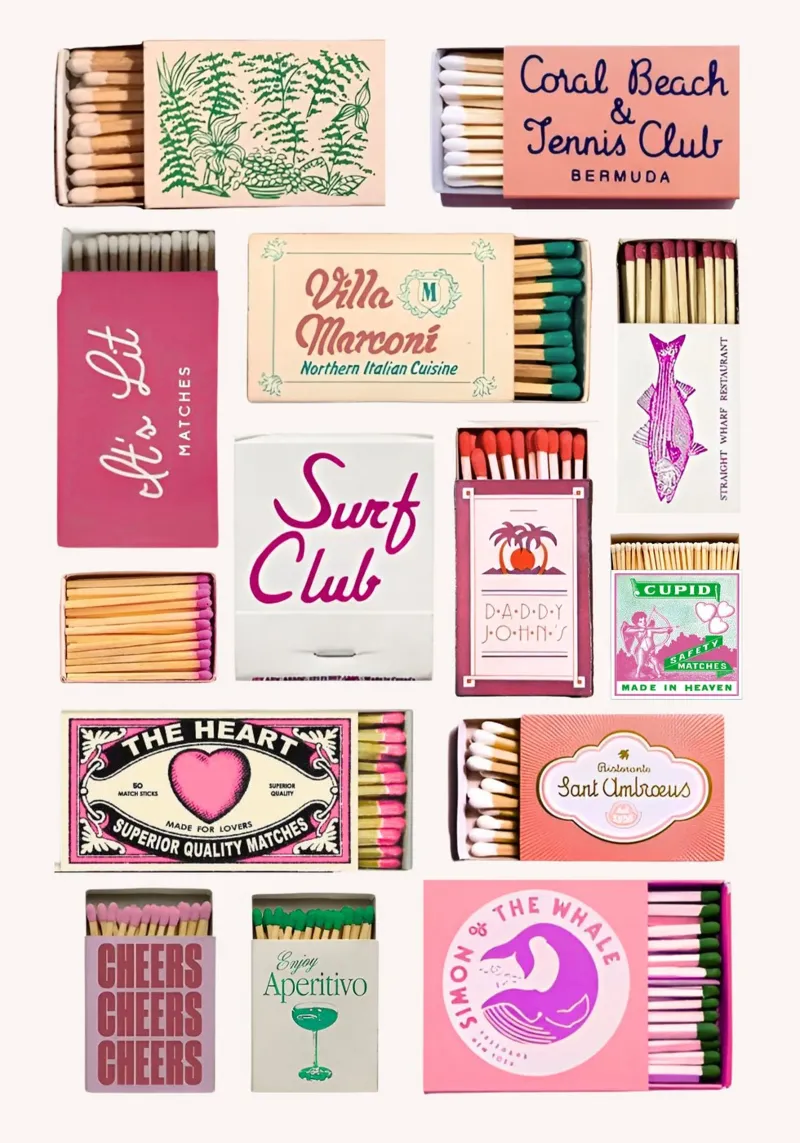 Vintage luciferdoosjes Eclectische kunstdruk canvas met Baklijst van homdeco