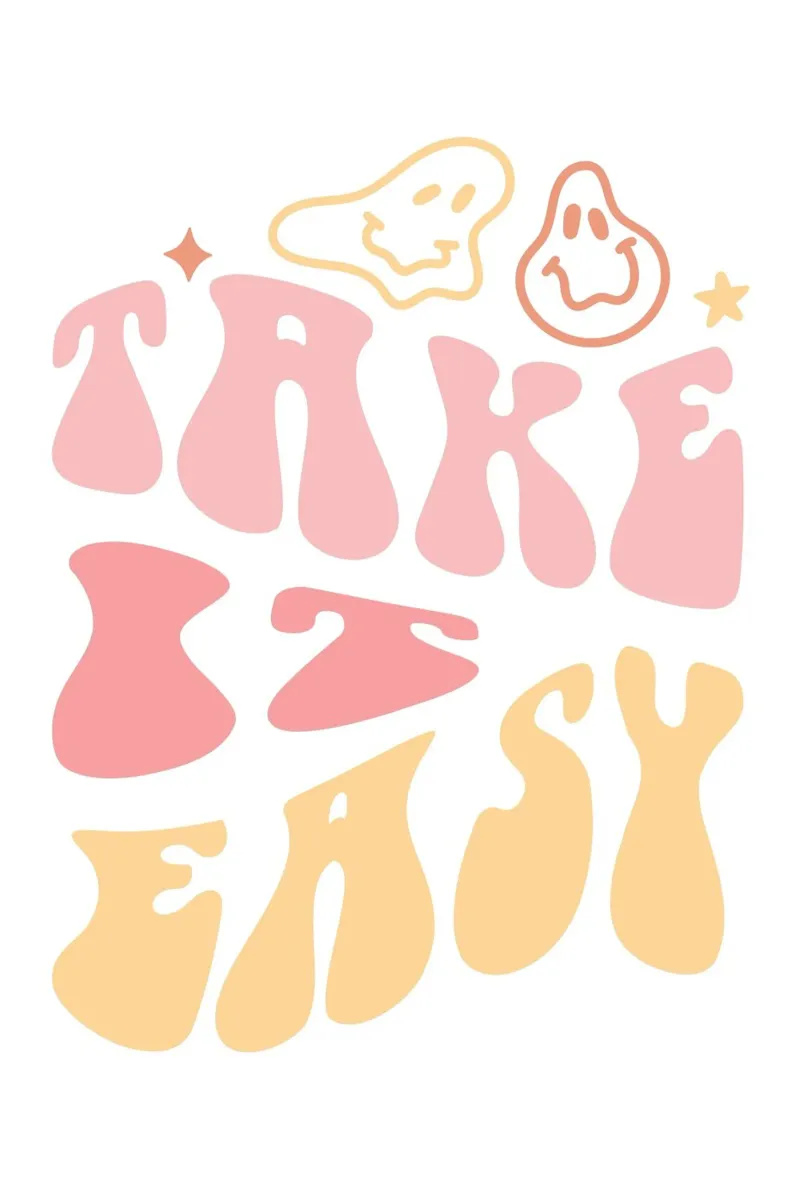 "Take It Easy" Pastell Groovy Chill Kunstdruck Hahnemühle von homdeco