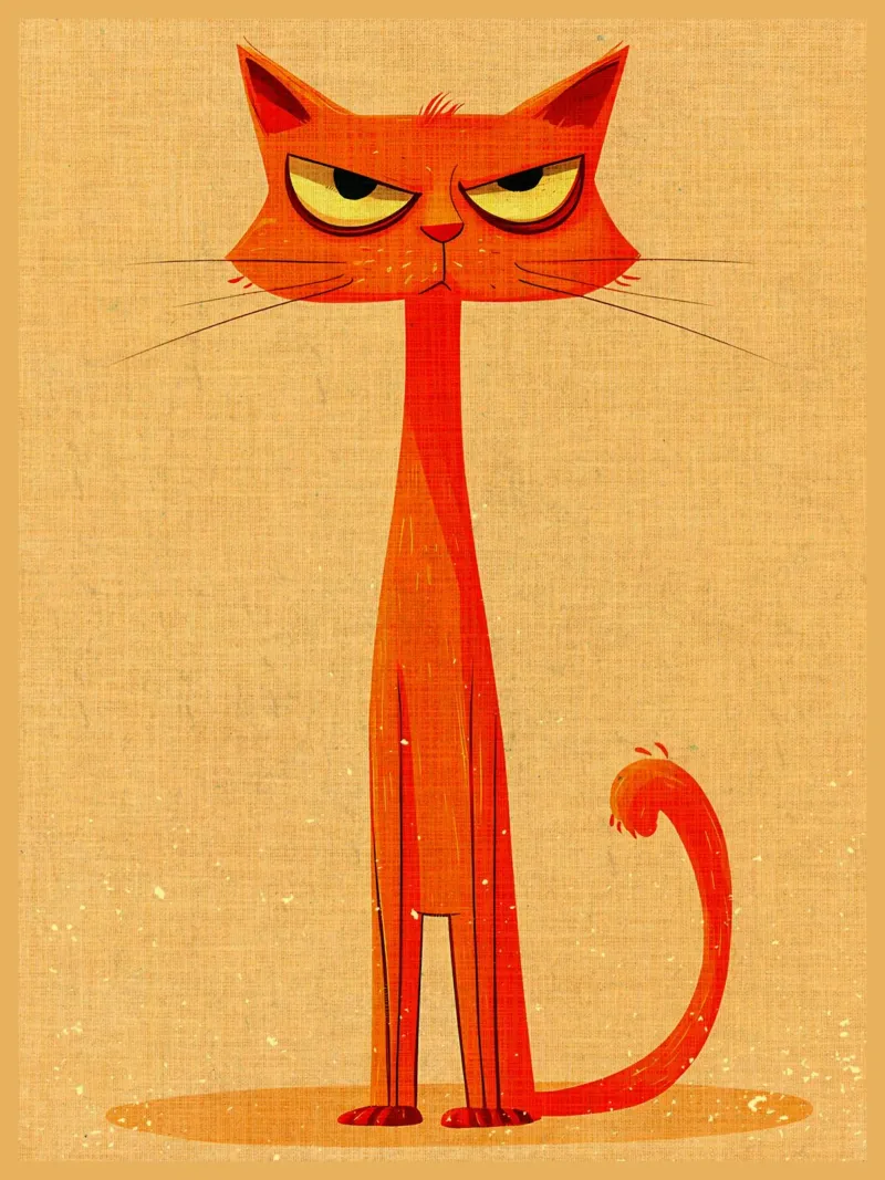 Gatto arancione brontolone pellicola backlit da Shawna Studio