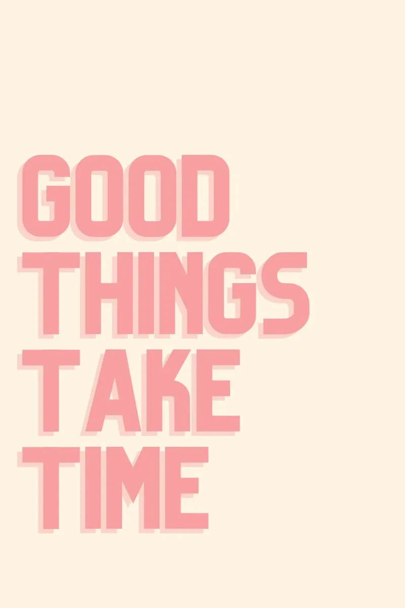 "Gut Ding will Weile haben" Minimalistisches Rosa Zitat Poster mit Aluminium Rahmen von homdeco