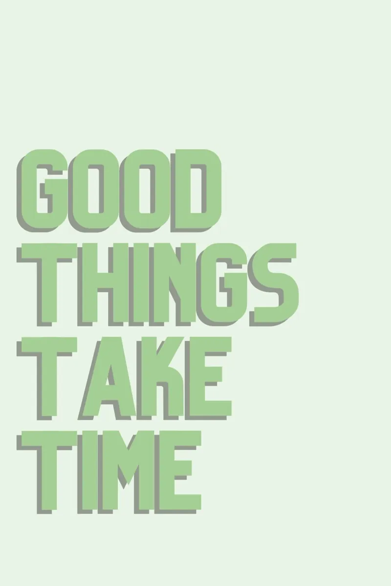"Gut Ding will Weile haben" Minimalistisches Grünes Zitat Poster mit Holzrahmen von homdeco