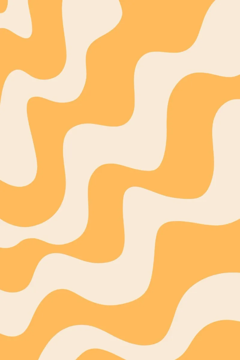 Retro Oranje Golvende Abstracte Esthetische Print canvas van homdeco