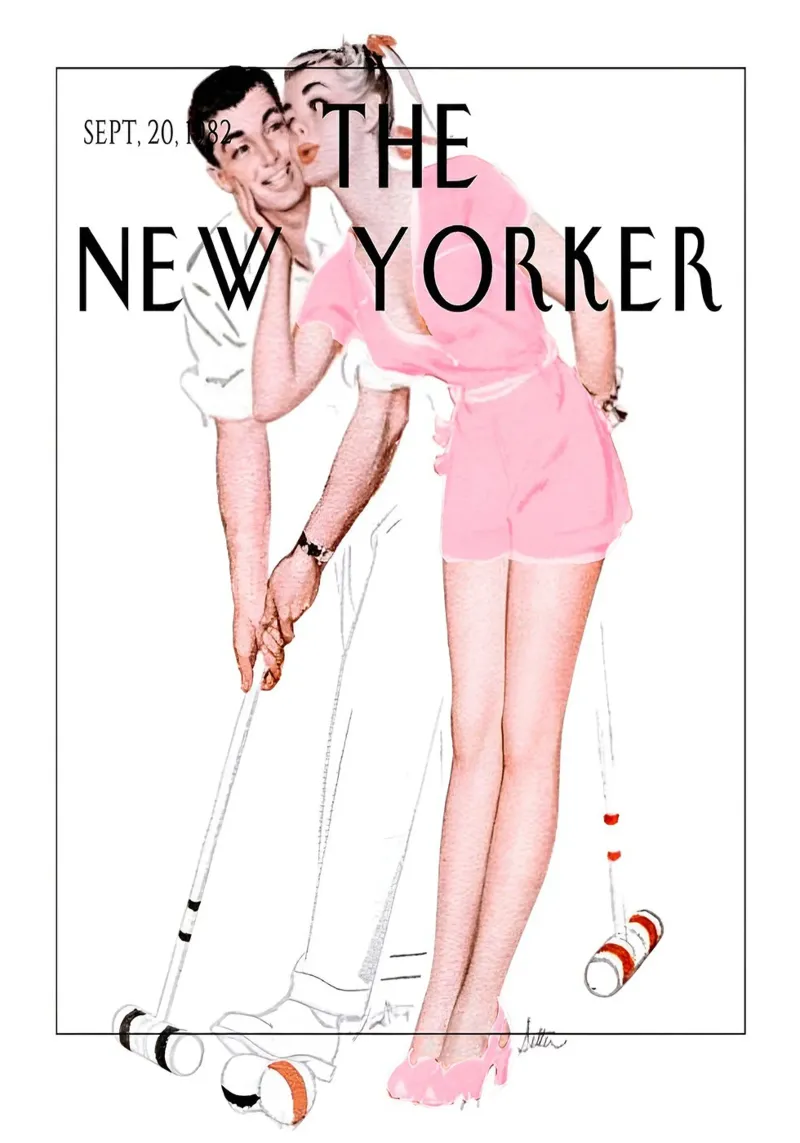 Il New Yorker - Coppia di Croquet Stampa d'epoca poster da homdeco