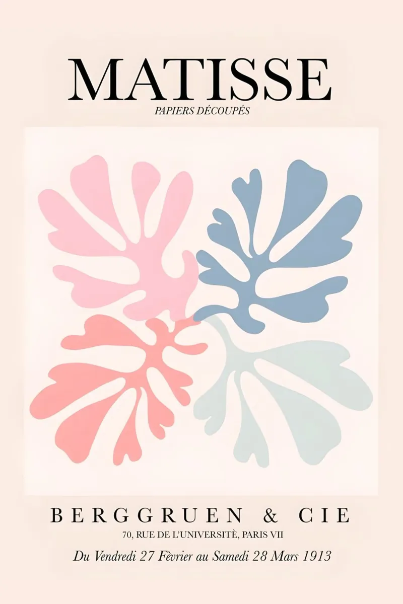 Poster con ritagli astratti di foglie di papiro di Matisse pellicola backlit da homdeco