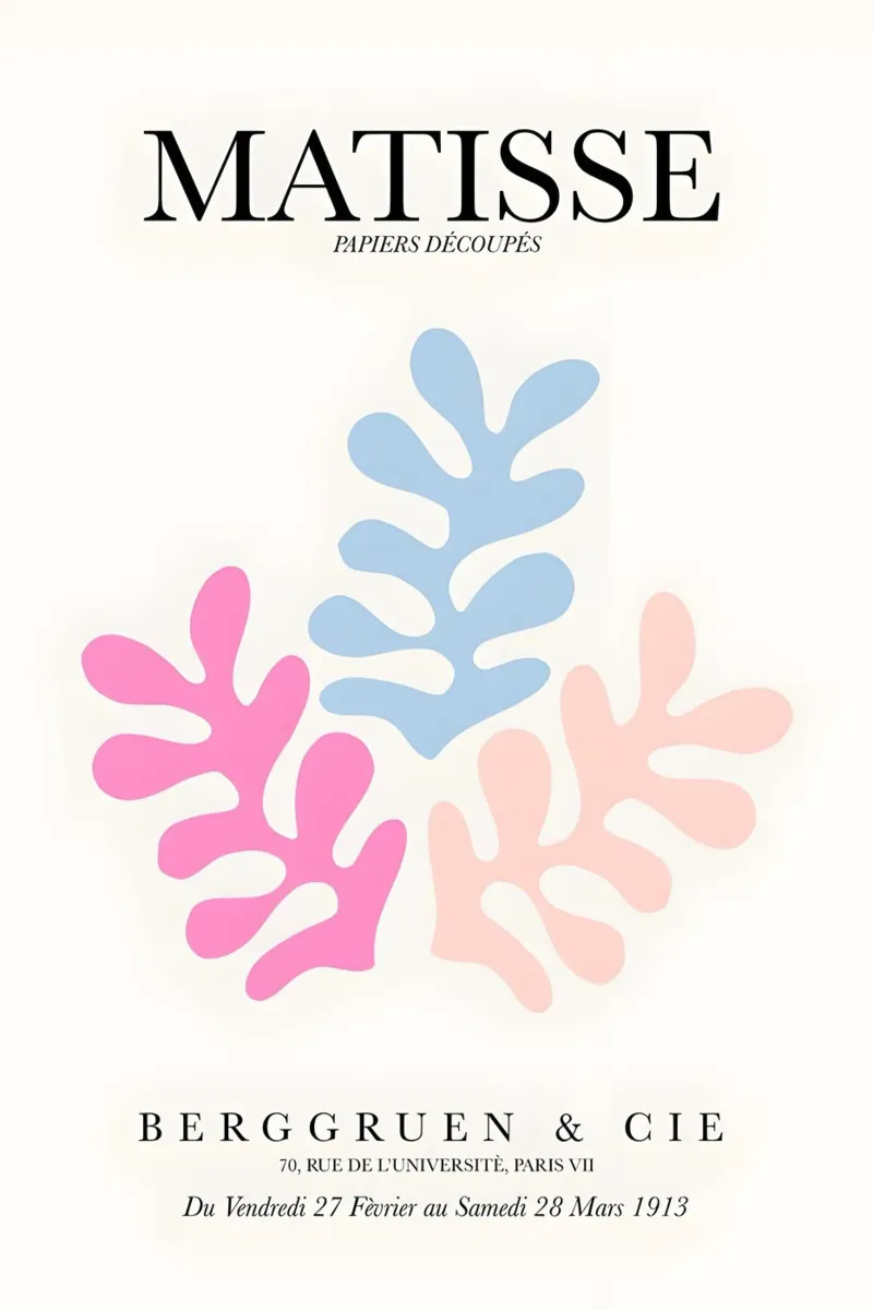 Matisse Papyrus Recortes abstractos Rosa pálido Azul metacrilato de homdeco