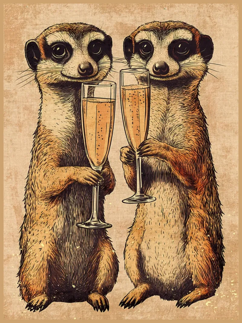 Salute dei Meerkat pellicola backlit da Shawna Studio