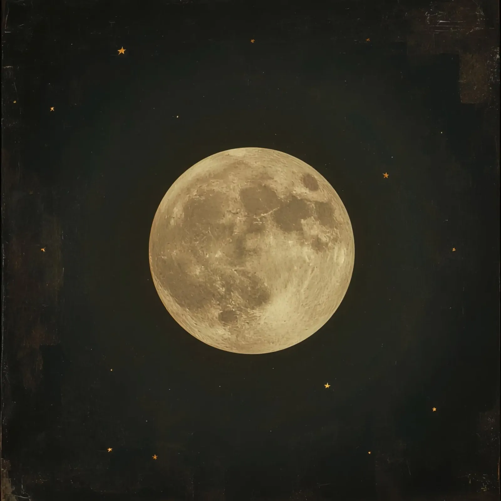 Full moon illuminates night sky with bright glow and scatter canvas with Floater frame by DesignDoodle