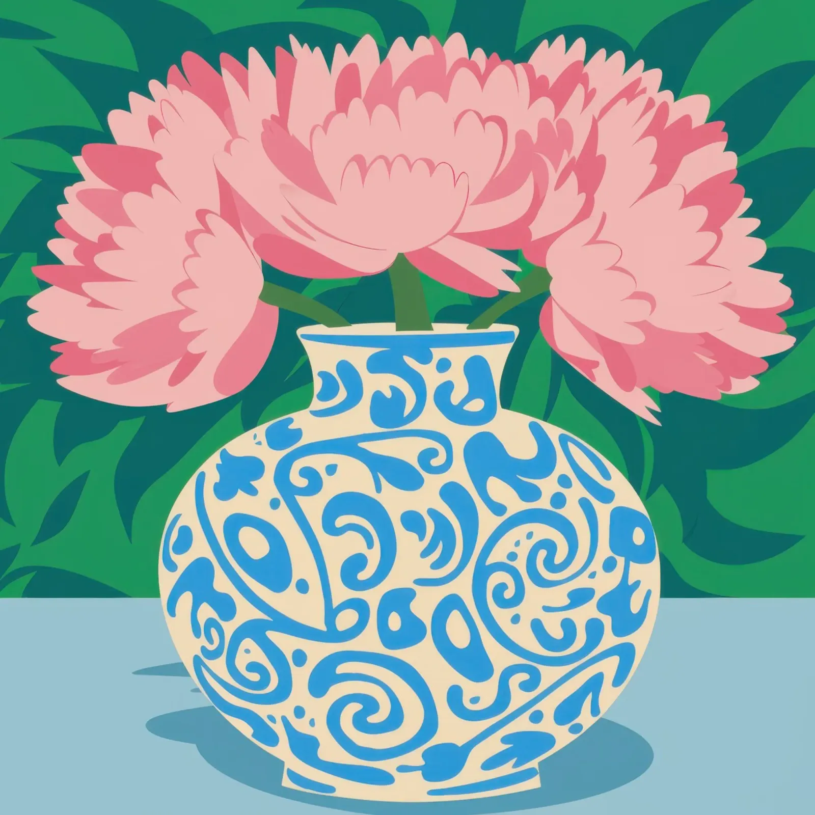 Peonia ornata Grace poster da Obs Canvas