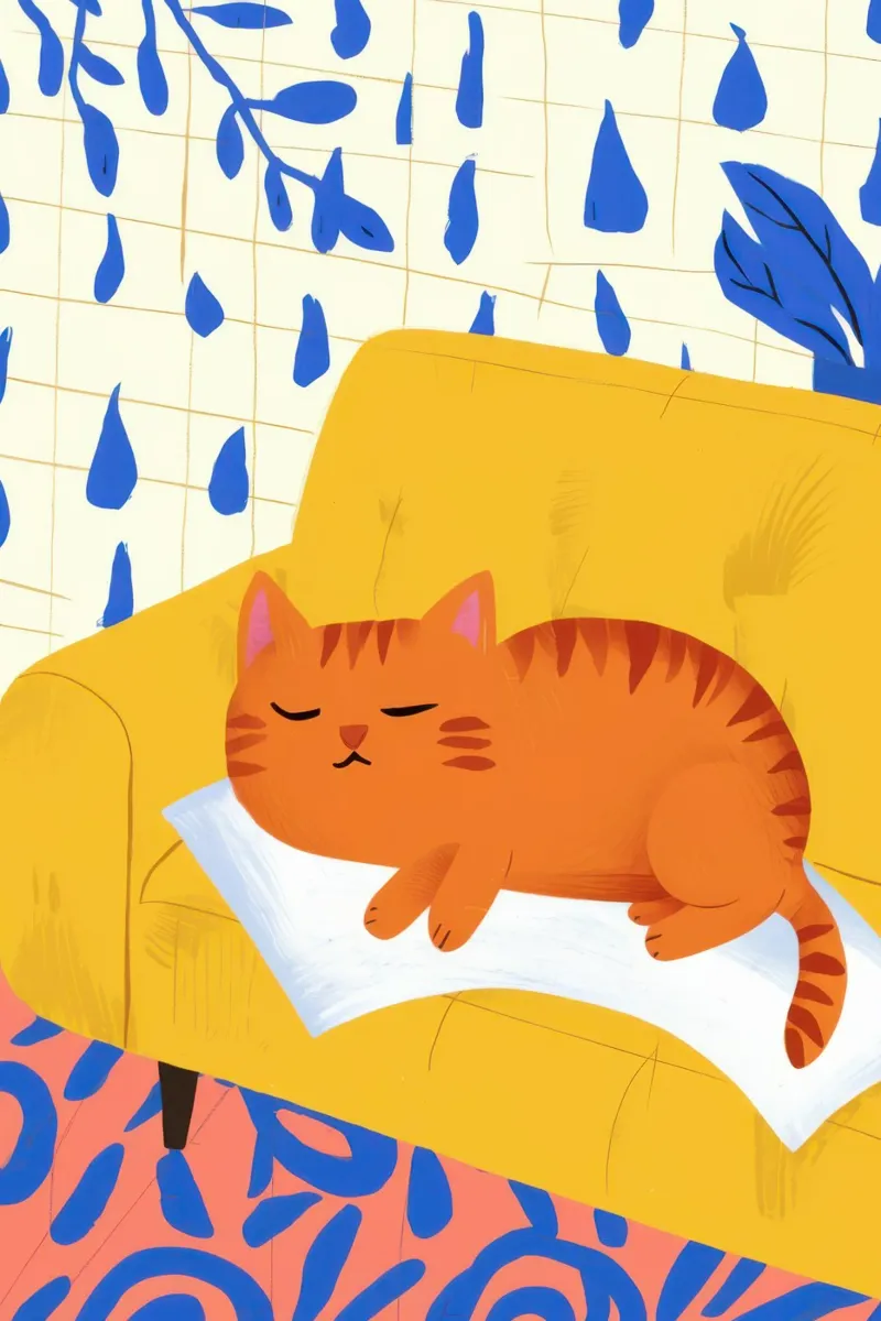 Beatitudine del gatto addormentato poster da Obs Canvas