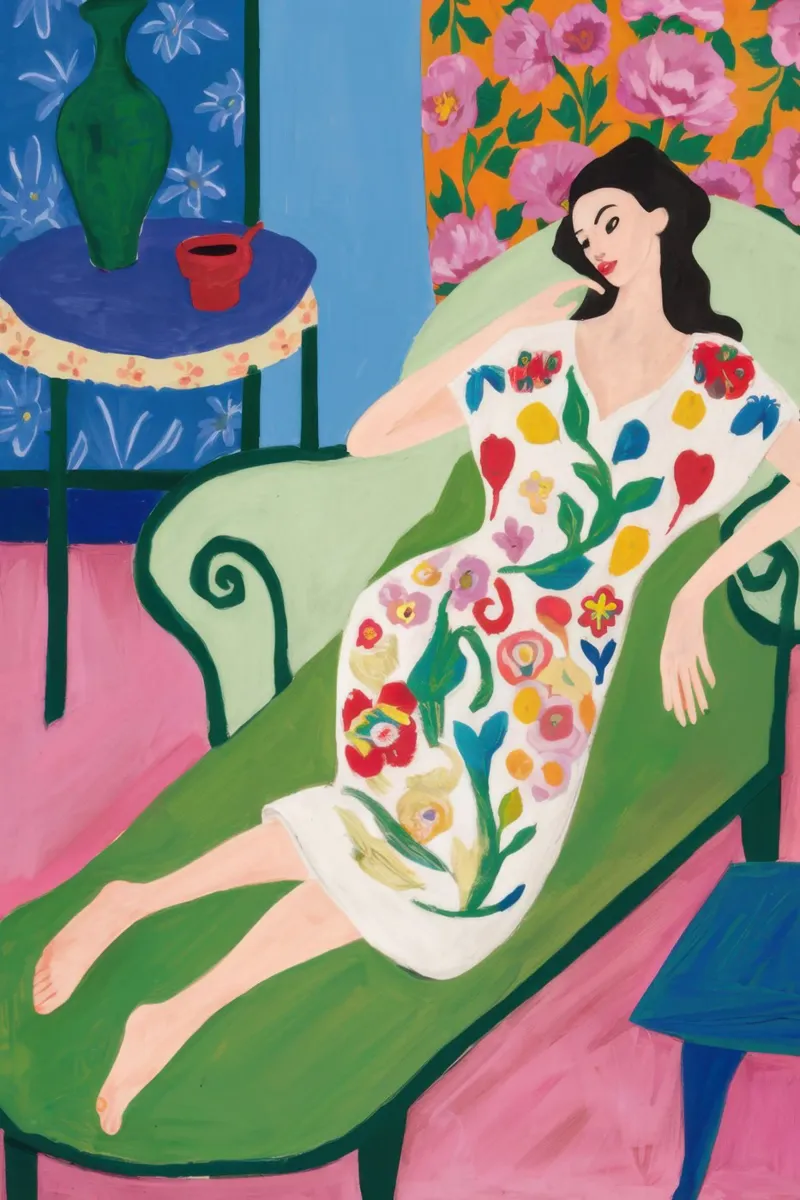 Floral Lounge Repose Poster von Obs Canvas