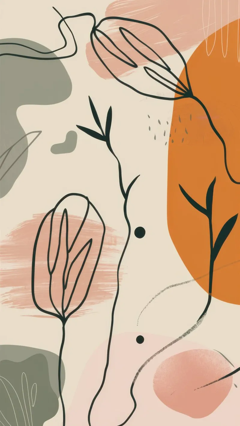 Linee floreali minimaliste tela da Thistle Bloom