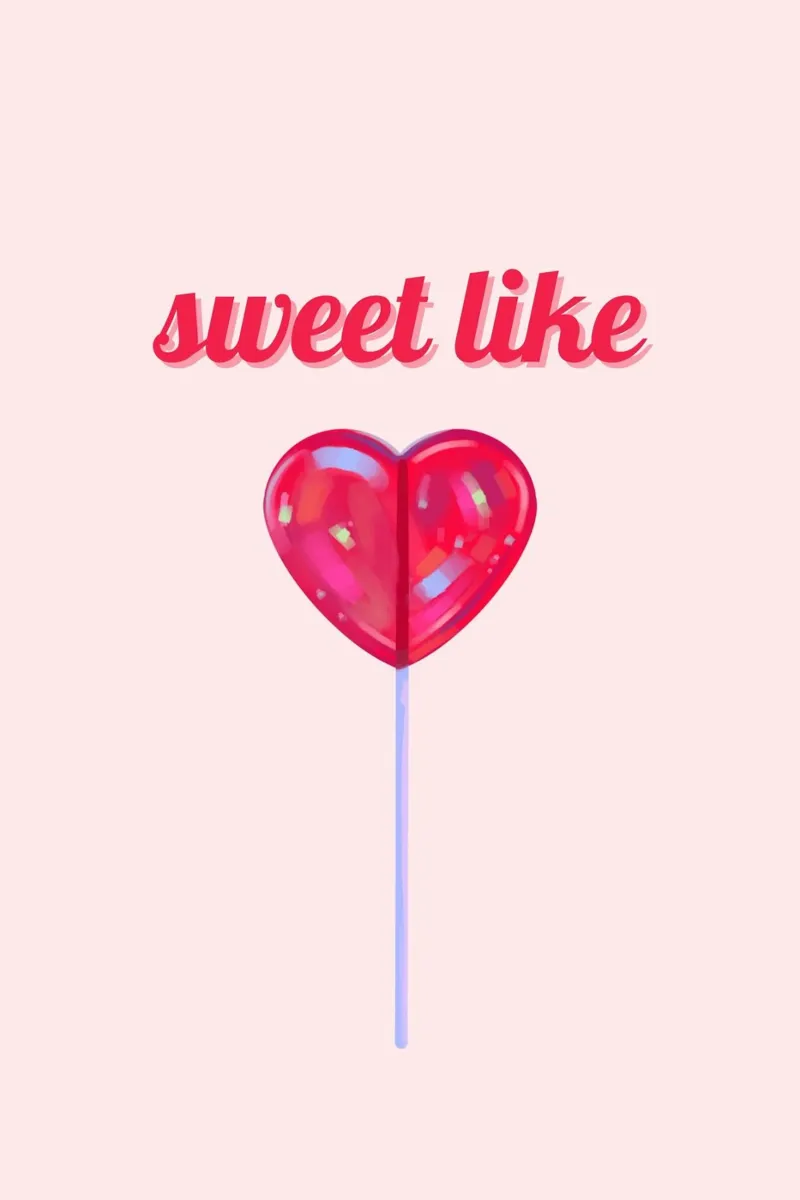 Dulce como un corazón Lollipop Pop Art Print lienzo con Marco flotante de homdeco