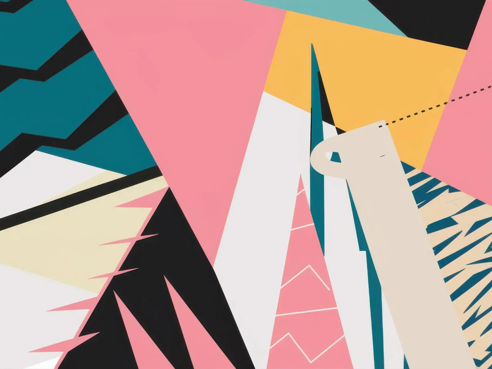 Collage di forme moderne tela con Cornice a cassetta da Obs Canvas