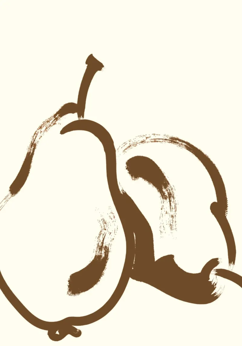 Abstract Pears Still Life Minimalist Poster Print canvas with Floater frame by vintagepod