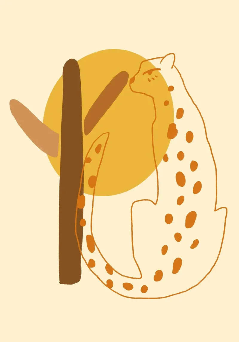 Abstract Leopard Boho Art Minimalist Poster Print canvas by vintagepod