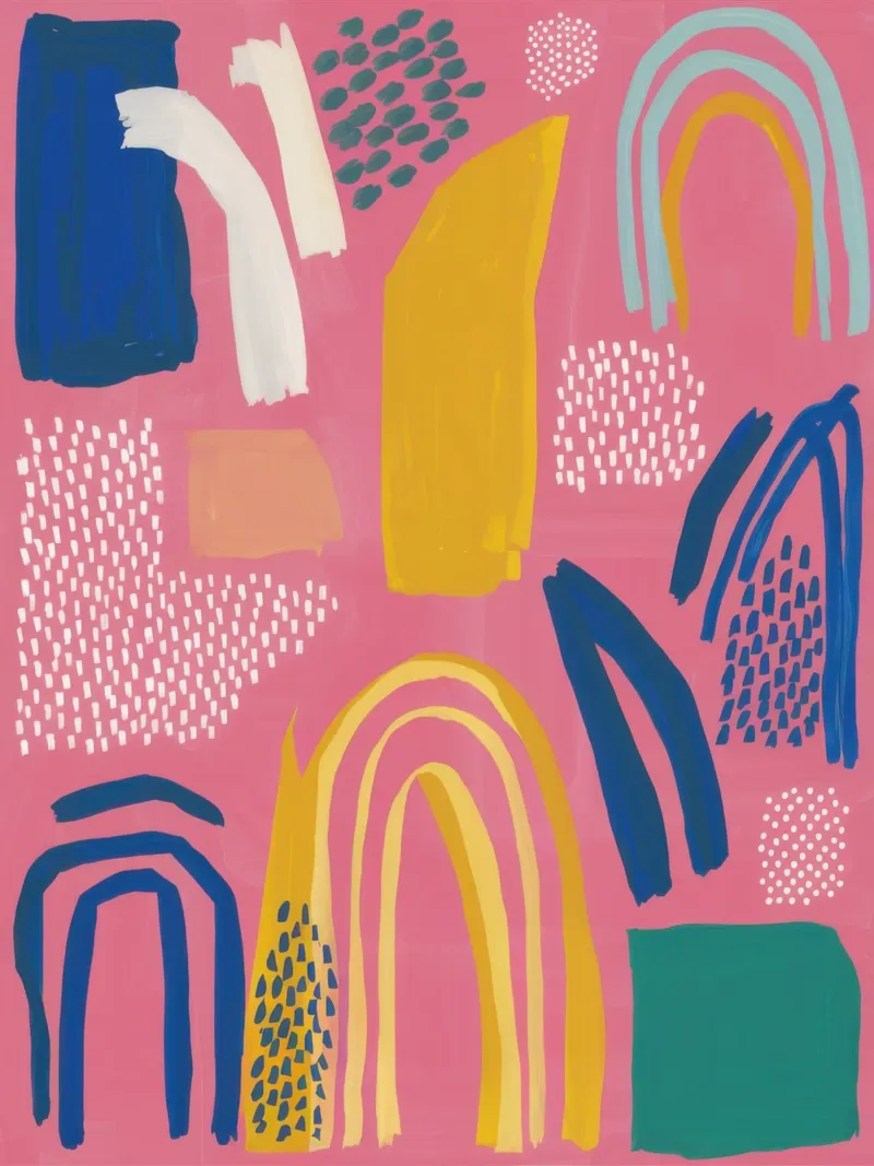 Speelse boog abstract canvas van Thistle Bloom