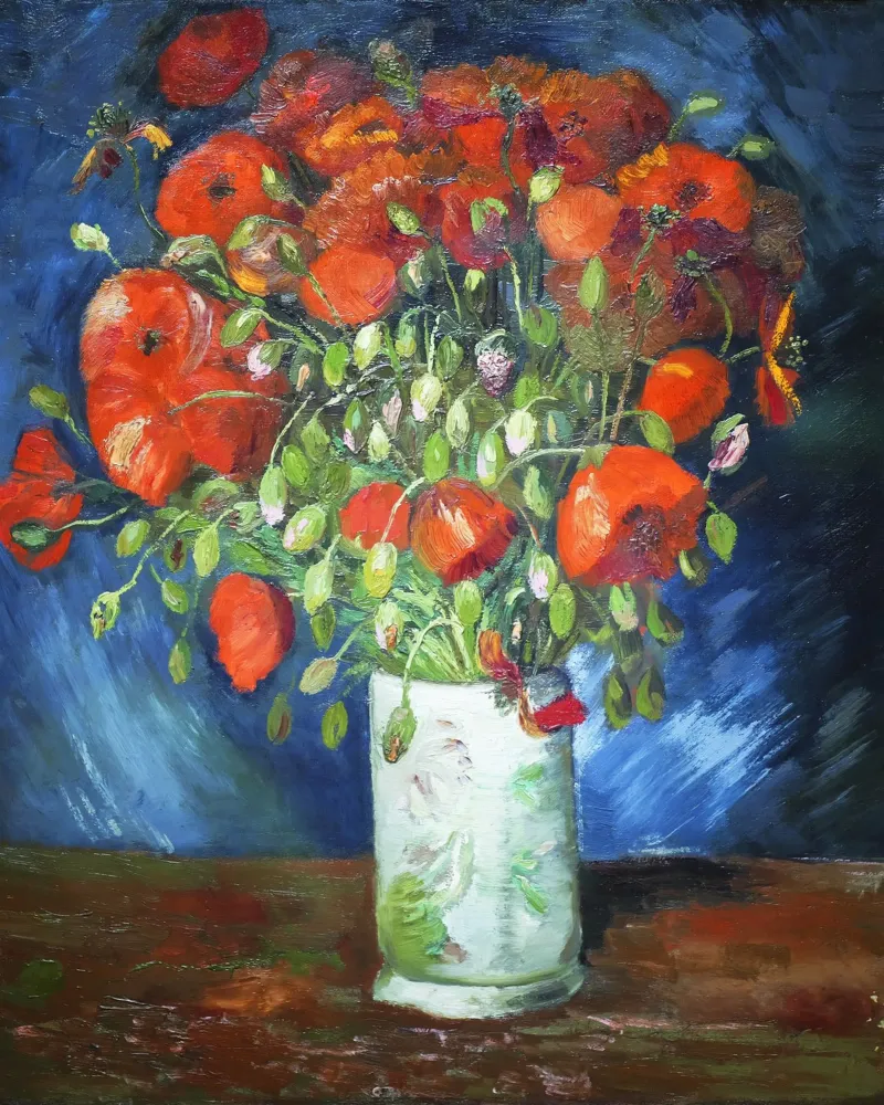 Vaso con papaveri (1886) di Vincent van Gogh poster con telaio in alluminio da Art History