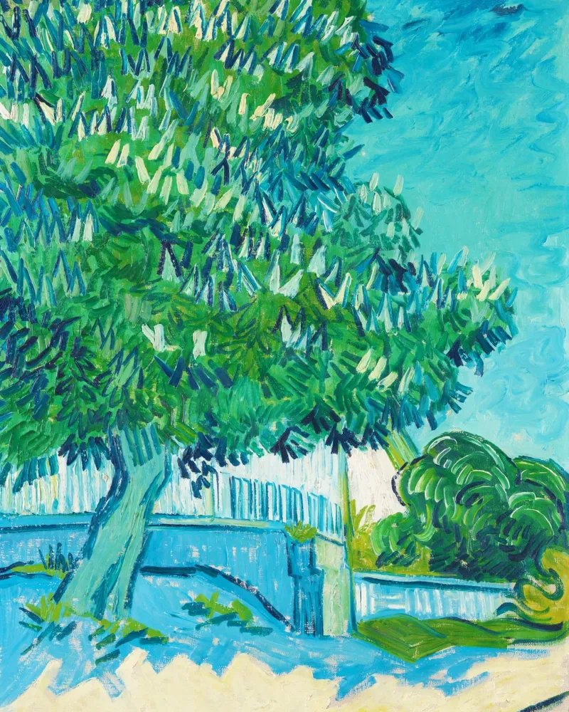Castagni in fiore (1890) di Vincent van Gogh tela con Cornice a cassetta da Jolie Prints