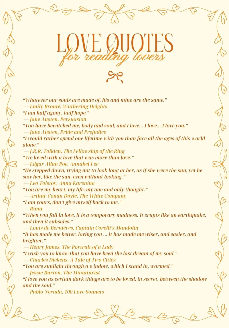 Poster con citazioni d'amore classiche per gli amanti della lettura poster con telaio in legno da vintagepod