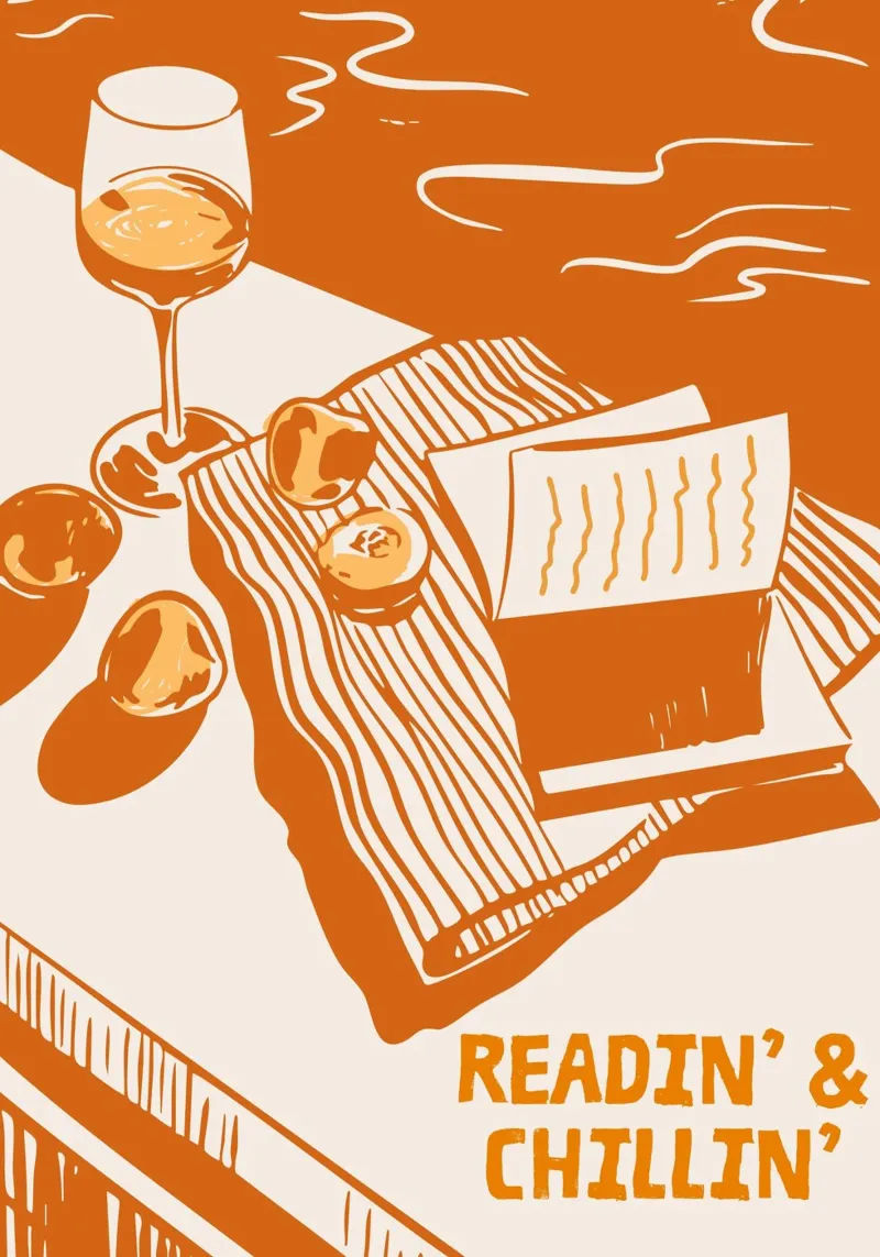 Poster per libri e vino "Readin' & Chillin'" poster da vintagepod