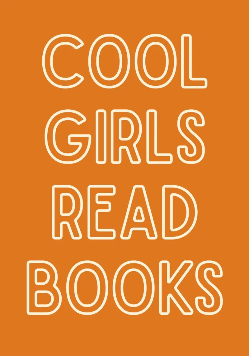 "Poster tipografico arancione "Le ragazze cool leggono i libri poster da vintagepod