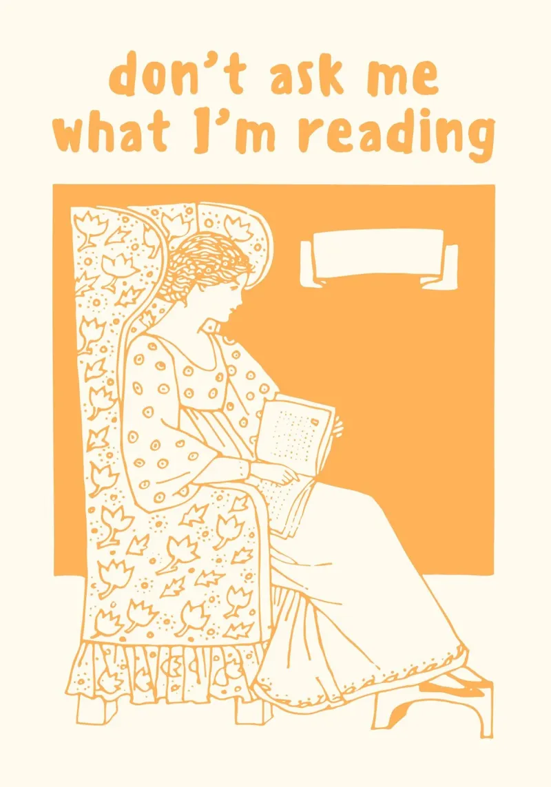 "Don't Ask Me What I'm Reading" Retro Poster canvas with Floater frame by vintagepod