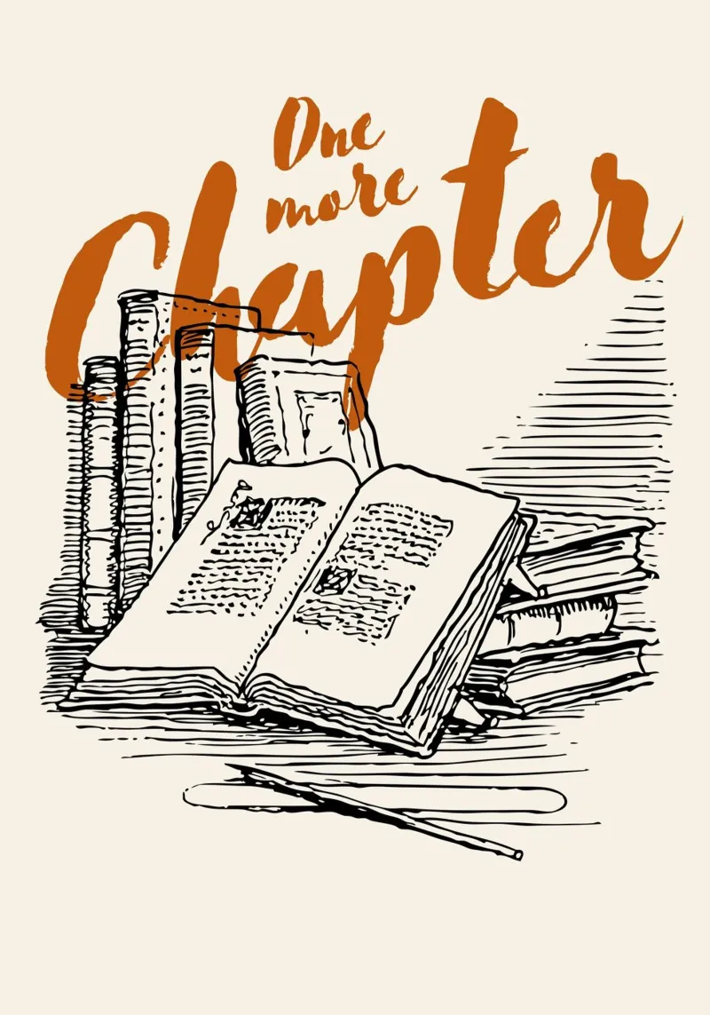 Affiche gravée d'époque "Un chapitre de plus". poster de vintagepod
