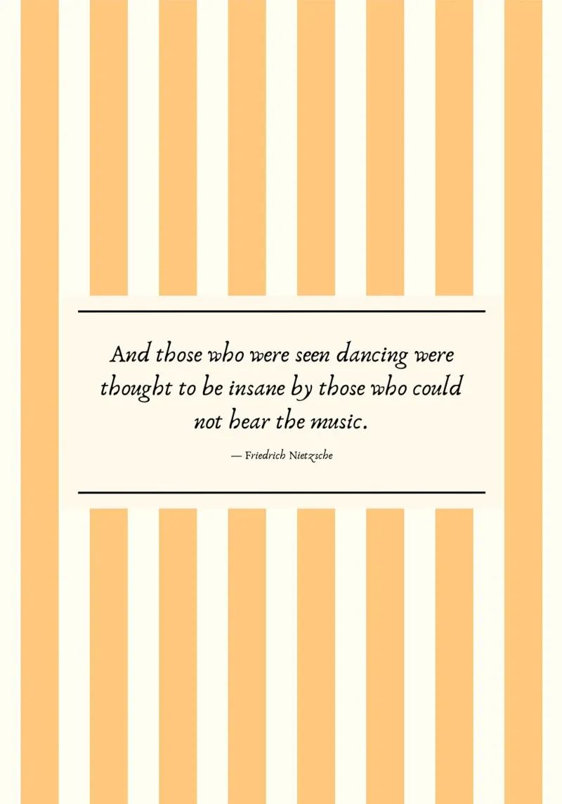 Poster con citazione di Friedrich Nietzsche "Danzare poster da vintagepod