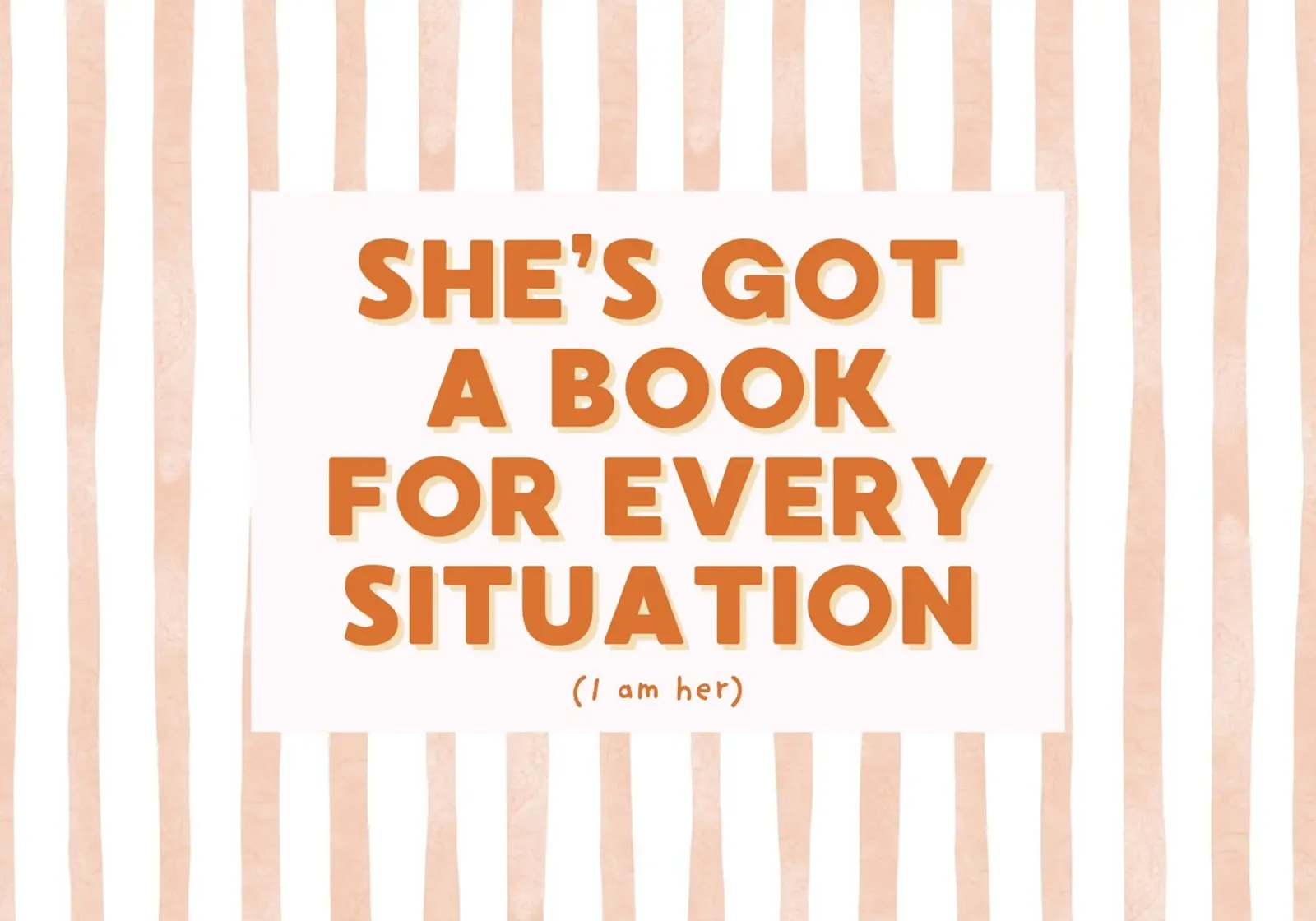 Poster minimalista "She's Got a Book for Every Situation" (Ha un libro per ogni situazione) poster con telaio in alluminio da vintagepod