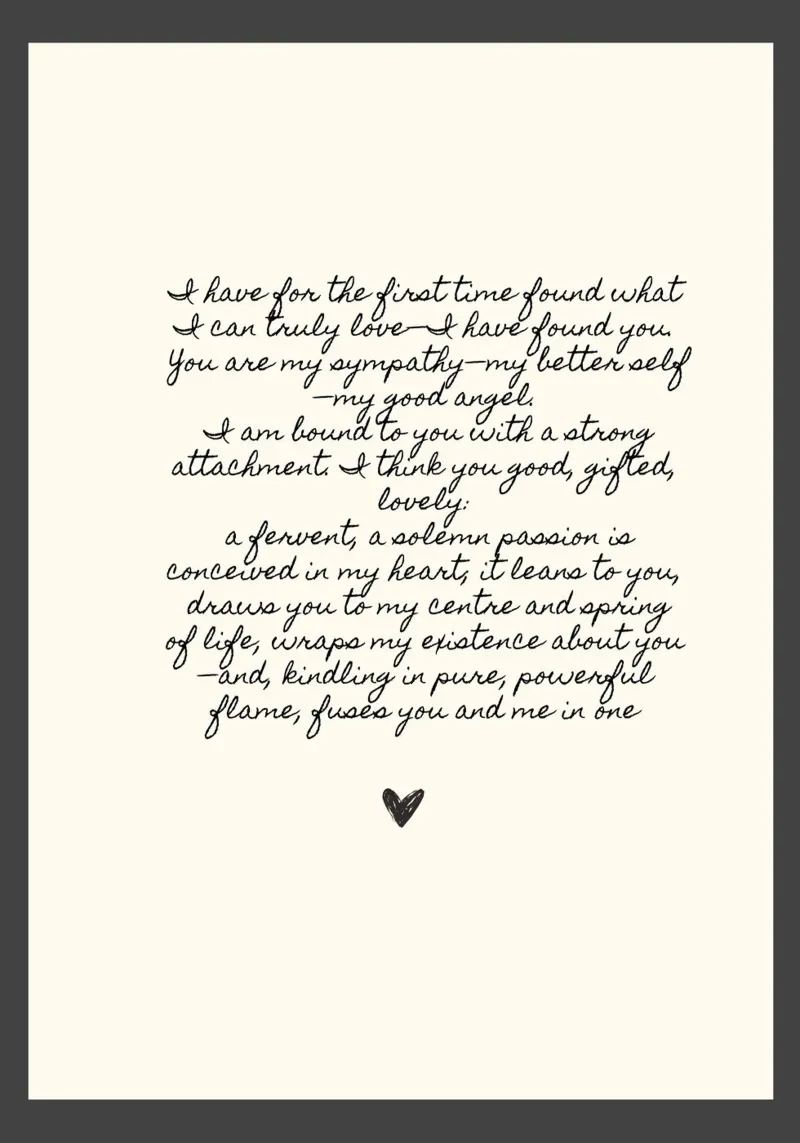 Poster con citazione d'amore di Charlotte Brontë Jane Eyre poster da vintagepod