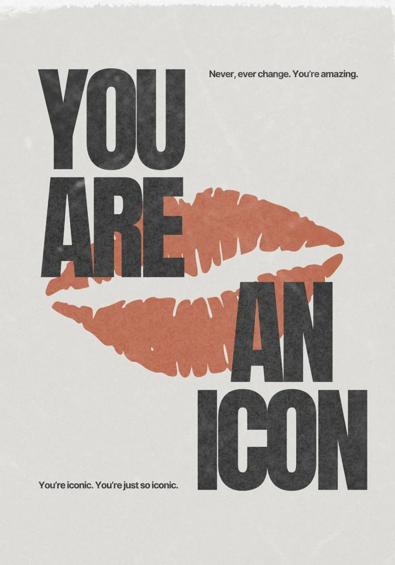 YOU ARE AN ICON poster con telaio in legno da Einfach Uebel