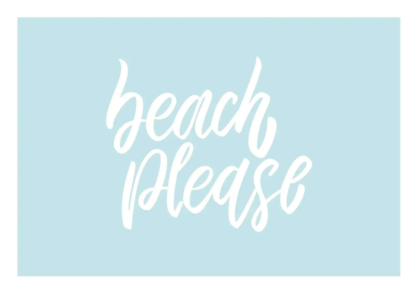 Poster d'arte costiera "Beach Please", tipografia moderna poster con telaio in legno da dawnthesea