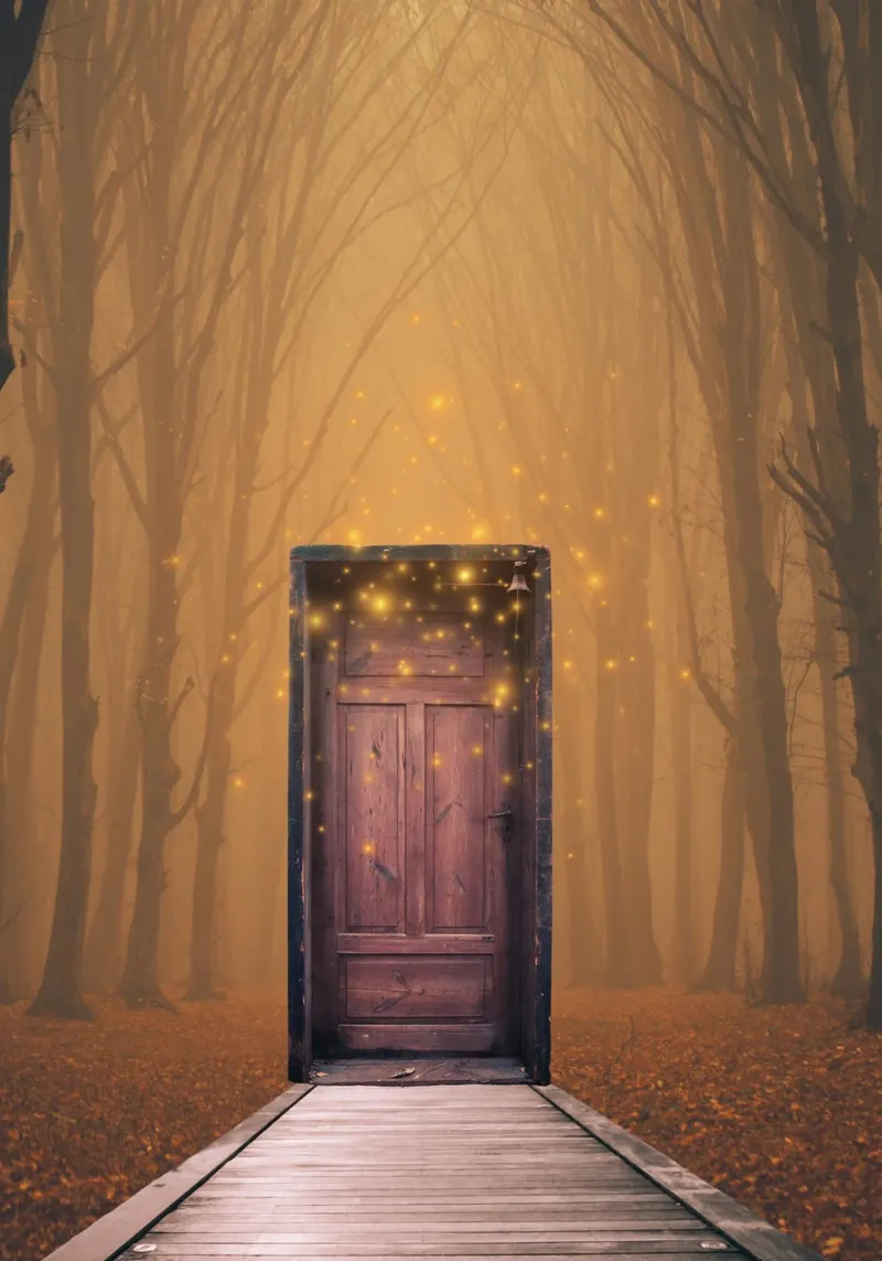 Porta mistica nella foresta pellicola backlit da Berwies Artwork