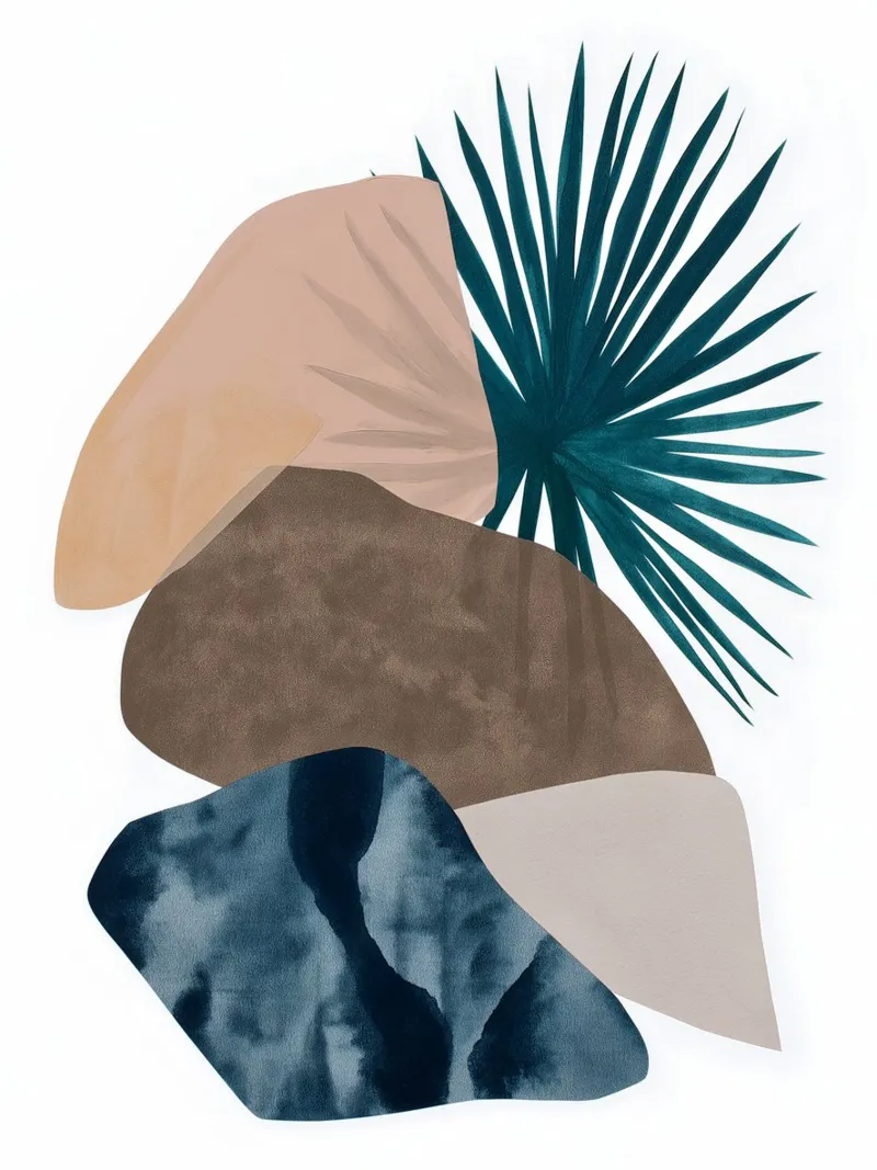 Palm Stack canvas with Floater frame by Seed & Signal