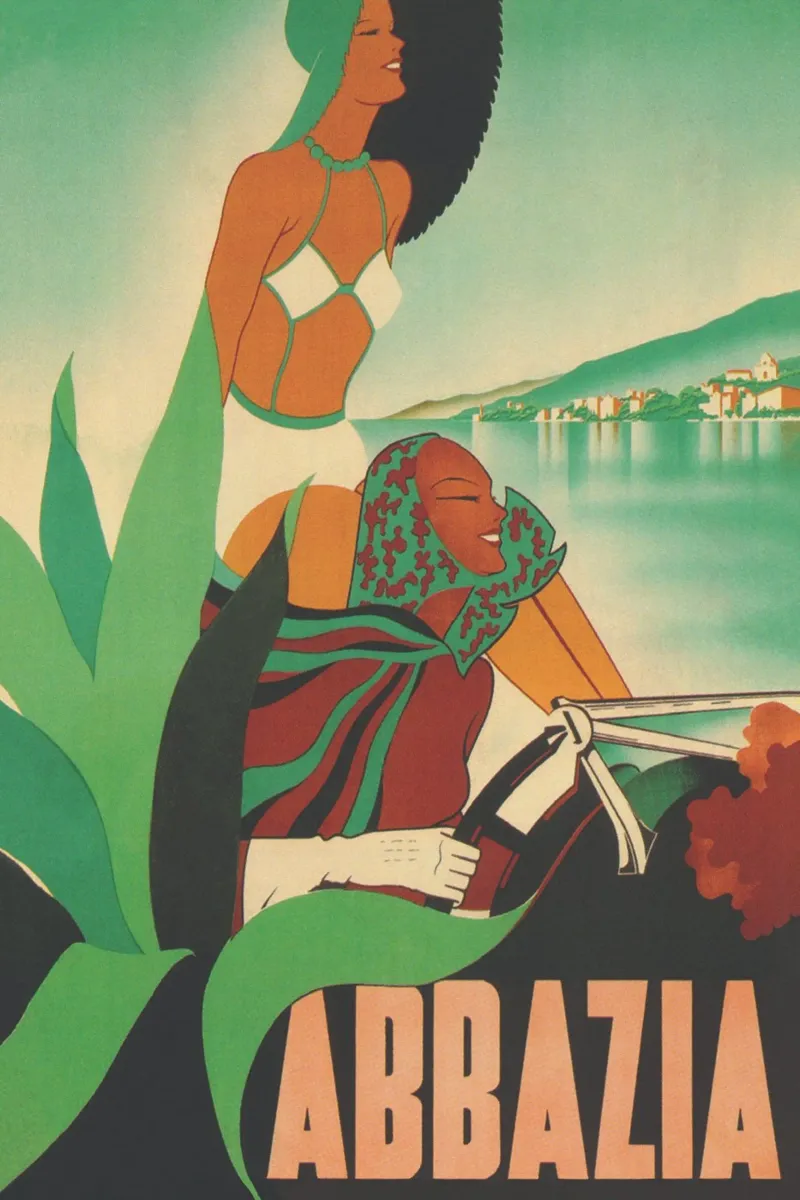 Abdij Vintage Reisposter canvas met Baklijst van Vibrant Vintage Prints
