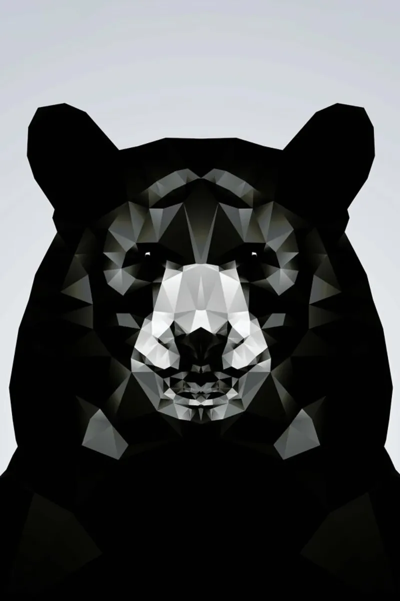Geo Black Bear poster avec cadre en bois de Three Of The Possessed