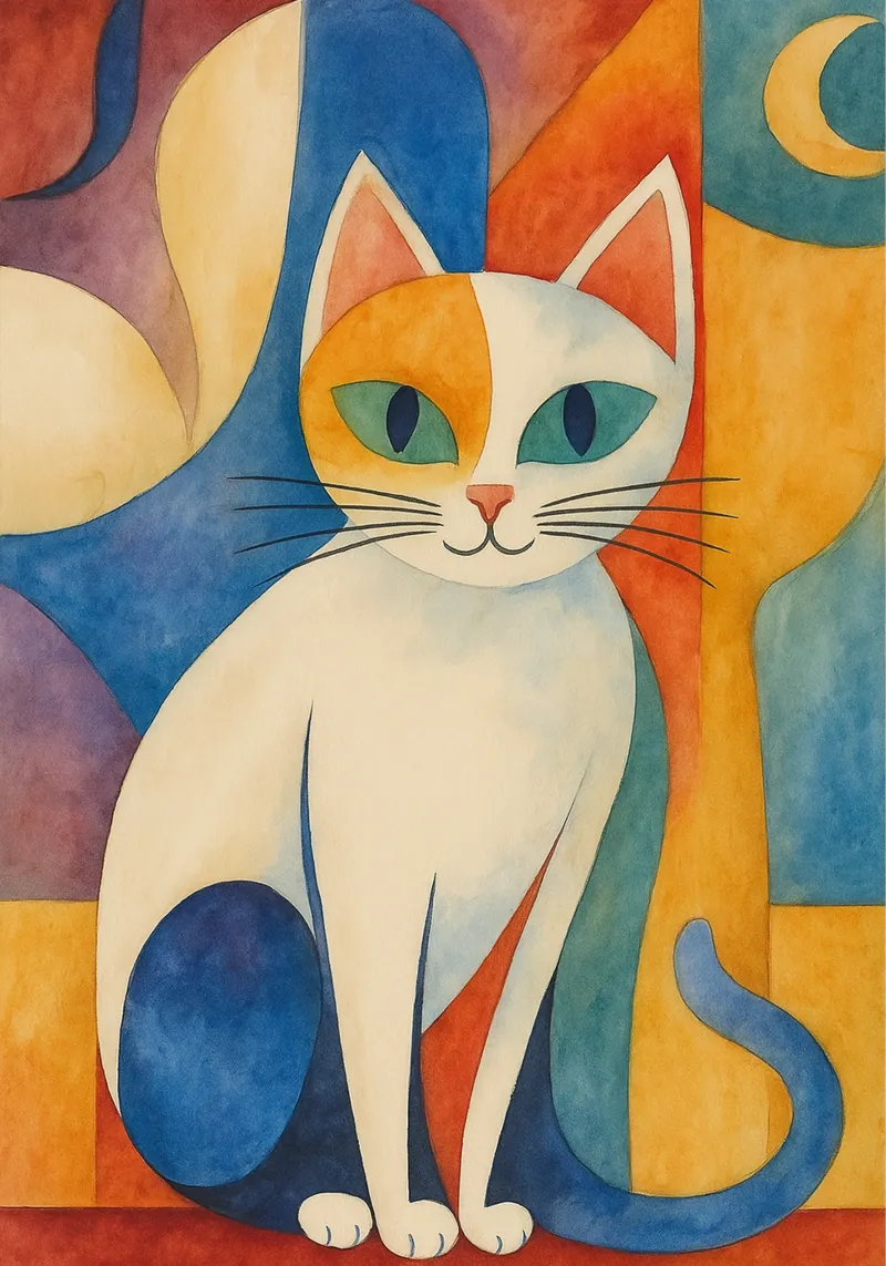 disegno del gatto tela con Cornice a cassetta da Botania
