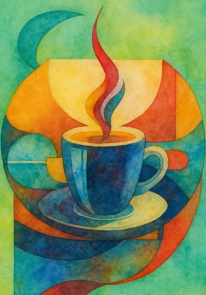 Kaffee-Zeichnung Poster von Botania