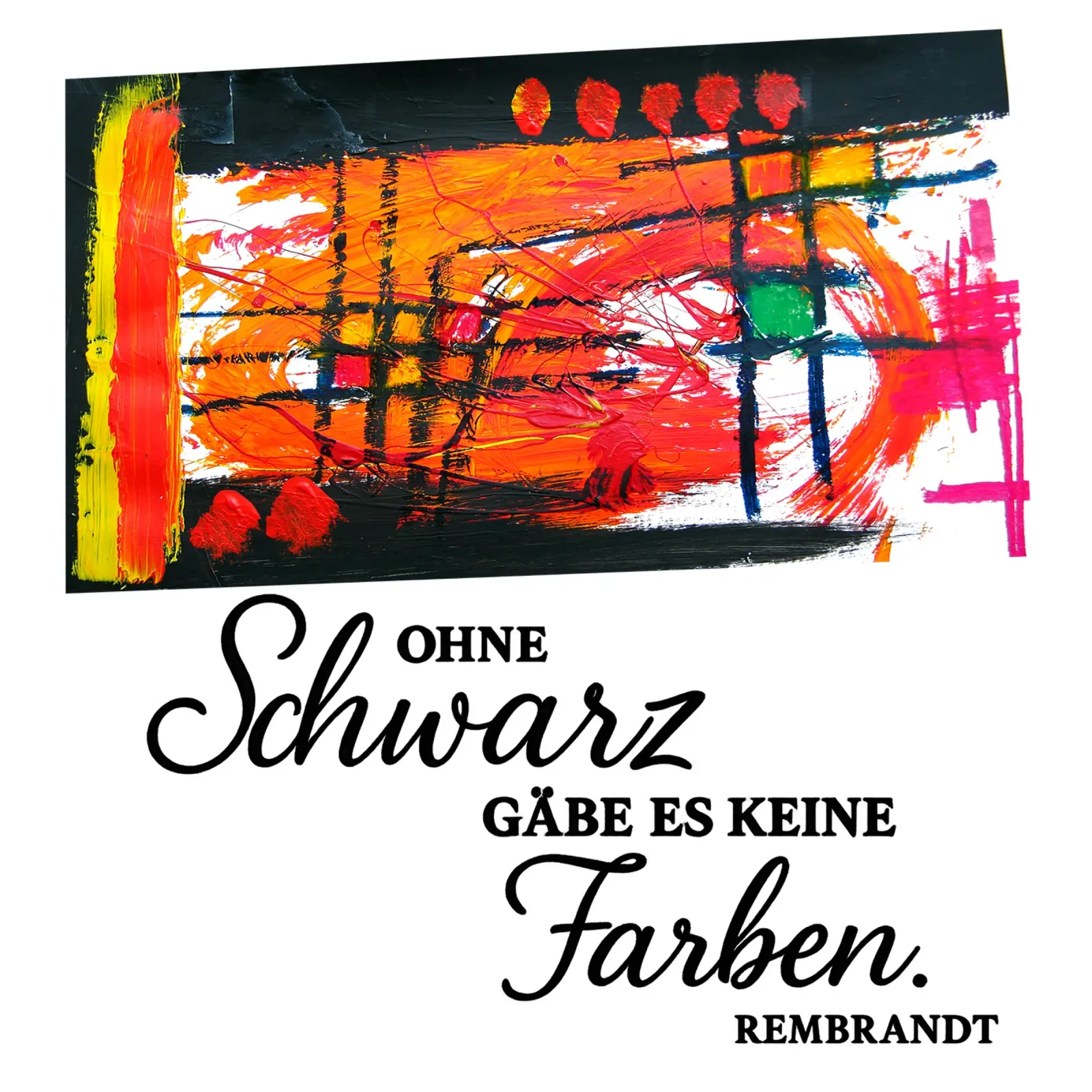 OHNE SCHWARZ GÄBE ES KEINE FARBEN (rot) tela con Cornice a cassetta da Vintage Van Gogh