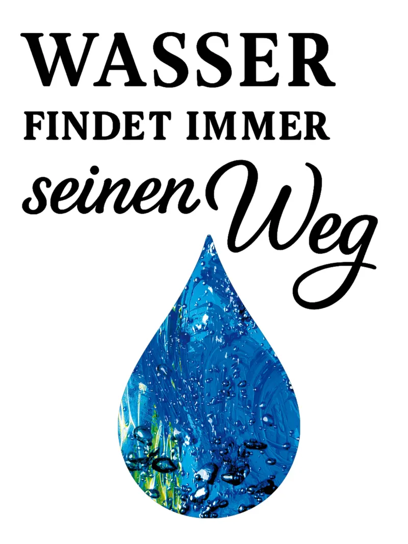 WASSER FINDET IMMER SEINEN WEG Leinwand mit Schattenfugenrahmen von Vintage Van Gogh